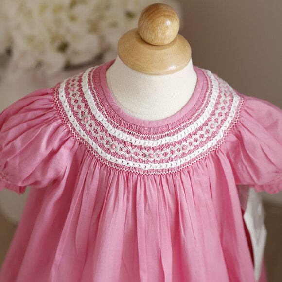 Strasburg Dress Smocked Pink Bishop Girls Special Occasion Limited Edition NWT - Picture 4 of 5